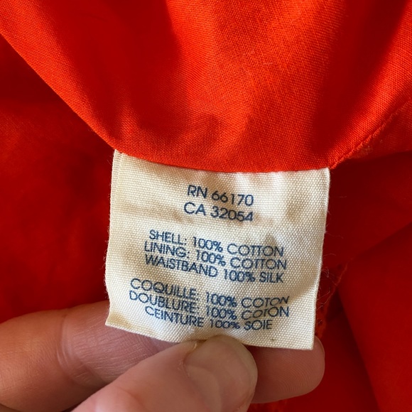 Anthropologie Edme & Esyllte Redish Orange Dress with Green Waist Size 6 - Picture 10 of 10